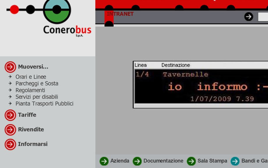 Since the 1st of July an Infomobility system, using innovative intelligent information panels, is available. This information panel is a highly sophisticated device which communicates, through wireless GSM/GPRS systems, with any public vehicle suitably equipped with a ...